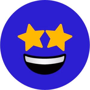 Adesivo Microlins: emoji com olhos de estrela